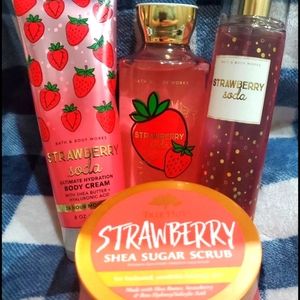 Bath and Body Works Strawberry Soda Bundle